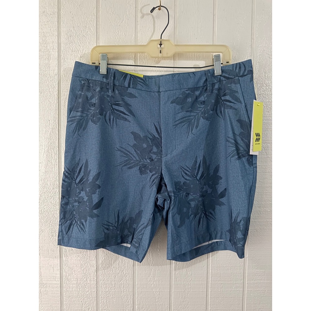 All In Motion Mens Blue Floral Golf Shorts Size 36 Moisture Wicking Quick Dry